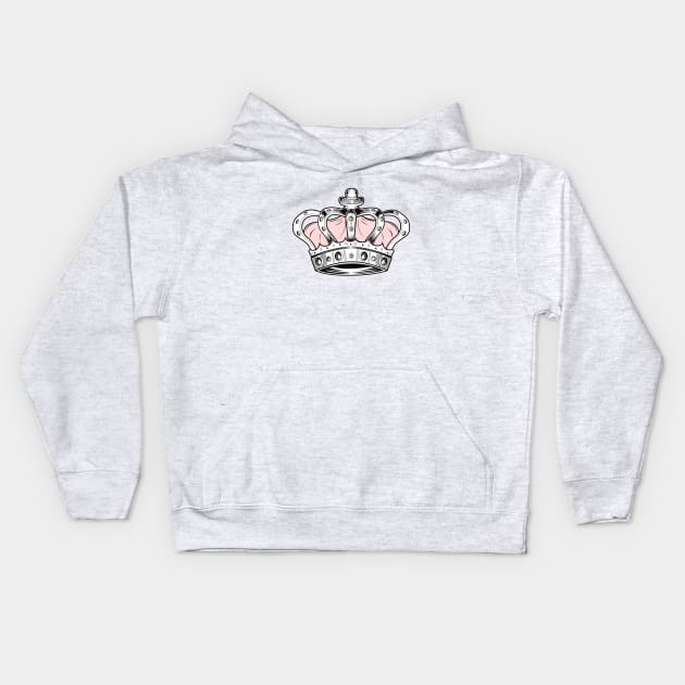 Crown - Pink Kids Hoodie by adamzworld